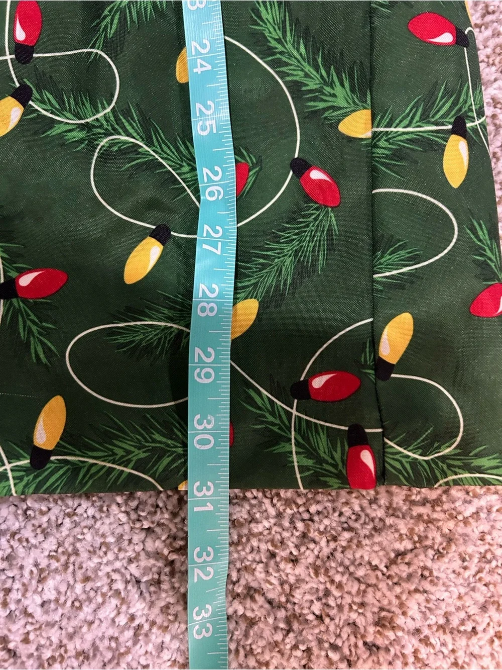 Men’s Holiday Green Blazer with Multicolor Light Bulb Print